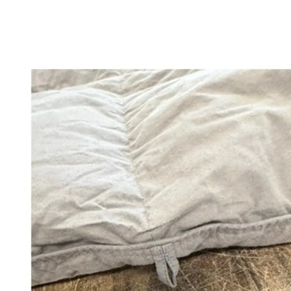 Gray Quilted Down Alternative Comforter Full Queen Box Stitch Bedding Gray